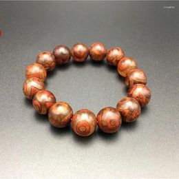 Decorative Figurines Natural Agate Stone Bead Bracelet Men's Magnetic Health Care Ladies Soul Jewellery Gift Tibetan Style Three-Eyed Dzi