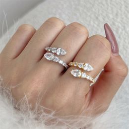 18k gold band rings diamond wed engagement designer ring for woman party 925 sterling silver 5A zirconia luxury fashion Jewellery womens dating friend gift box size 5-9