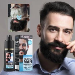 Colour Natural Long Lasting 200ml Permanent Beard Dye Shampoo For Men Beard Dying Removal White Grey Beard Hair Men Beard Dye Shampoo