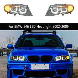 Car Styling Head Lamp For BMW E46 320i 318i 325i LED Headlight 02-06 Daytime Running Light Streamer Turn Signal Indicator Headlights