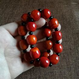 Strand Wholesale Warring States Red Agate Same Material Watermelon Beads Women's 15mm Bracelet