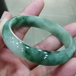 Bangle Grade A Certified Jade Bangles Women Genuine Natural Myanmar Jadeite Floating Flower Burma Jades Fine Jewelry