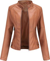 Wholesale Custom Women Genuine Leather Long Sleeve Jackets New Design Ladies Winter Autumn Bomber Zipper Jacket Blazer Coat