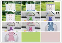 Party Easter Canvas Rabbit Ear Bag 8 Styles Plush Bunny Tail Basket Portable Easters Eggs Storage Bags3349319