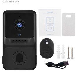 Doorbells HD and high-resolution Visual intelligent security doorbell camera wireless video and infrared night vision only support cloud storageY240320