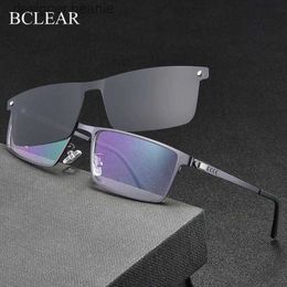 Sunglasses BCLEAR optical frame for men with clip style sunglasses and polarized magnetic glasses suitable for all edges of mens prescription glassesC24320