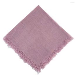 Scarves 75cm Tassel Head Scarf Simple Sunscreen Large Size Square Neck Kerchief Windproof Pure Colour Shawl Sandbeach