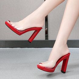 Slippers 11CM High Heel Sandals Female T-stage Pole Dancing Shoes Ladies Women Casual Catwalk Model Stilettos