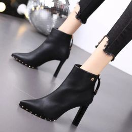 Boots Short Shoes for Woman Studded Women's Ankle Boots Pointed Toe Booties Very High Heels Heeled Footwear Sexy Sale New In Hot Y2k