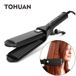 Irons TOHUAN Corrugation Fluffy Hair Straightener Small Waves Hair Crimper Flat Irons Corrugated Iron Hairstyle Tools 110220V