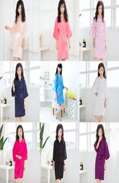 Children Girls Robes Summer Kids Girl Solid Colour Silk satin kimono robe baby Bathrobe Sleepwear Pyjamas nightrobe Z27341631455