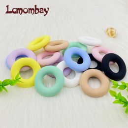 Necklaces 50PCS 43mm Round Silicone Teether Silicone Beads Baby Teething Ring Food Grade Teething Necklace Toy Baby Products