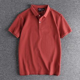 Men's Polos England Style Washed PIQUE Polo Shirts 2024 Summer Gentlemen Business Tees For Youth Man Splits Solid Male Tops T-shirts