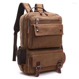 Backpack Men Vintage Canvas Male Laptop College Student School Bags For Teenager 2024 Large Capacity Men's