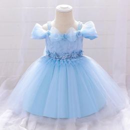 Girl Dresses Baby Girls Party Born 1st Birthday Bow Evening Princess Kids Dress For Flower Wedding Bridemaid Prom Gown