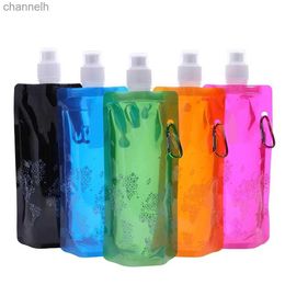 Water Bottles Portable Ultralight Foldable Silicone Folding Water Bottle Water Bag Outdoor Sport Supplies Hiking Camping Soft Flask Water Bag yq240320