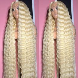 Brazilian Blonde 613 Hd Lace Frontal Wig 13x6 Deep Wave 30 Inch Colored Water Wave Wigs 13x4 Curly Lace Front Simulation Human Hair Wig