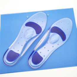 Palmilhas ortopédicas de gel de silicone para mulheres, sapatos de salto alto, almofadas de suporte para arco de pé plano, palmilha de massagem transparente