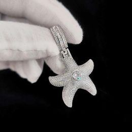 Starfish Shape Fashion Jewellery High Quality Hip Hop NeutralAnimal Pendent Necklace With Tennis Chain 240315