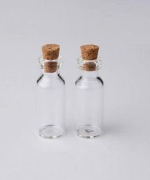 2ml Vials Clear Glass Bottles With Corks Mini Glass Bottle Wood Cap Empty Sample Jars Small 16x35x7mm HeightxDia Cute Craft Wish B2122358