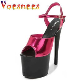 Dress Shoes Stripper Women Sexy Show Sandals 15 17 20 CM High Heels Platform Modern Colour Girls Shoe for Party H240325