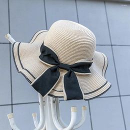 Berets Girls Hat Girl Hats Raffia Ladies Sun Visor Cap Vietnam Large Women'S Beach Summer Straw Surf Fedora Cowboy Wide Brim