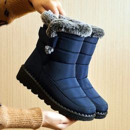 Boots Waterproof Winter Boots for Women 2023 New Faux Fur Long Plush Snow Boots Woman Platform Shoes Warm Cotton Couples Ankle Boots