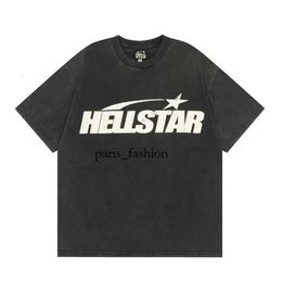 Hellstar T Shirt Designer T Shirts Graphic Tee Clothing Clothes Hipster Washed Fabric Street Graffiti Lettering Foil Print Vintage Black Loose Size 808 561 224