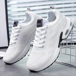 Casual Shoes Women's Sneakers 2024 Female Breathable Soft Sole Running Lady Wedge Comfort Leisure Non Slip Sports White Black