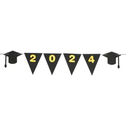 Party Decoration Garland 2024 Graduation Banner Background Decor Po Prop Pull The Flag Banners