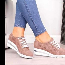 Casual Shoes 2024 European And American Large Sports Thick Soled Slope Heel Round Head Cross Strap For Women 35-43