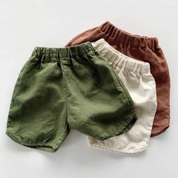 Trousers Korean Summer Kid Shorts Girl Smooth Fashion Toddler Boy Cotton Straight Wide Leg Short Pants Children Clothes 1-7Y
