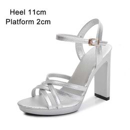 Dress Shoes Shuzumiao Sandals Women 2020 Summer New Fashion Female Transparent Bottom Square Heel High Heels11cm Strip Pole Dance Shoe H240321CALQQR68