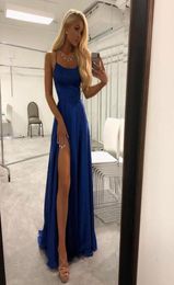 Evening Dresses Lebanon Spaghetti Evening Dress Exposed Boning Side Split Prom Dress Sexy Modern Special Occasion Dresses3984768