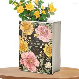 Vases Book Vase For Flowers Ceramic Flower Aesthetic Minimalist Decorative Table Centrepieces Mantel