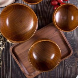 Bowls Japanese Style Bowl Household Utensils For Kitchen Wooden Salad Tableware Ramen Pretty Noodle Rice Soup Wood
