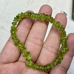 Strand 6-8mm Chip Peridot Stone Beads Bracelet Natural Gemstone Jewelry For Women Gift Wholesale !