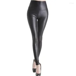 Active Pants PU Leather Yoga Push Up Leggings High Waist Energy Running Tights Squat Proof Jogging Sports Leggins Gym Workout
