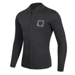 Women's Swimwear Mens Wetsuit Top Jacket - 3mm Neoprene Diving Suit With Front Zipper Long Sleeve For Warmth & Comfort- Surfing Snorkeling