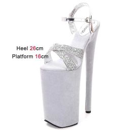 Dress Shoes 10 Inch Fetish Sandals Nightclub 26CM Thin Heels Waterproof Platform Women Walking Show Model Zapatos Mujer H240321ZMGAPF88