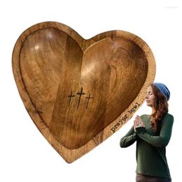 Bowls Heart Shaped Prayer Bowl Wood Decor Rustic Centrepiece For Bedroom Dressers Bedside Tables Nightstands And