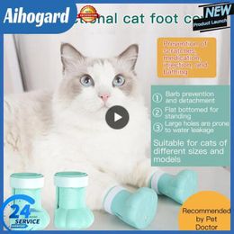Cat Costumes Claw Protector Bath Feeding Bathing Shoes Foot Cover Anti-Scratch For Cats Pet Grooming Silicone Paw Nail Boots
