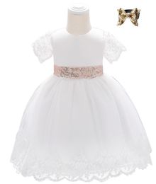 Christening Dress for Baby Girl 1st Birthday Dress Infant Girls 2 Years Party Embroidery Lace White Newborn Clothing3490075