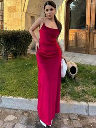 Casual Dresses 2024 Sexy Sleeveless Velvet Chain Slip For Women Fashion Slim Backless Long Maxi Wedding Party Vestidos