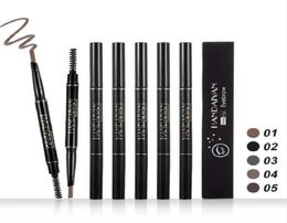 HANDAIYAN 5 Colours 2 In 1 Eyebrow Pencil Natural Lasting Waterproof No Blooming Rotatable Pen Makeup Cosmetics9544364