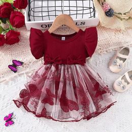 Girl Dresses VIPOL Baby Toddler Girls Dress Butterfly Mesh Borns Princess 1 Year Birthday Clothes Bow Sweet Infant Summer Costume