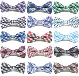 Baby Ties Kids Cotton and Adjustable Bow Tie British style Children plaid Necktie Fashion Children Cute lattice Necktie B3374280016