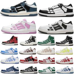 Designer men Sneake Casual Shoes Skel Top Low Genuine Leather Sneaker triple white lime Black grey green orange lilac purple pink women Sports Trainers Sneakers