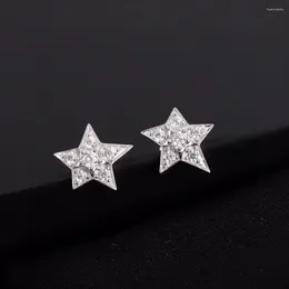 Stud Earrings 2024 Brand Anniversary Gifts Star Full Diamond White Gold Pure 925 Meteor