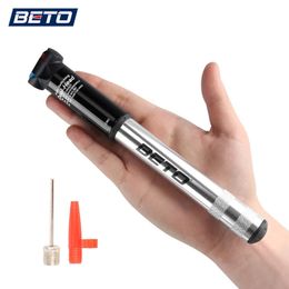 Beto Mini Hand Bicycle Pumps With Hose Bike Pump Presta Schrader Valves Adaptor Ball Needle Pump Bike Inflator bomba bicicleta 240318